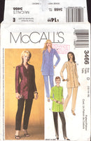 McCall's 3466 Princess Seamed Tunic with Sleeve Length and Neckline Variations and Pants, Uncut, Factory Folded, Sewing Pattern Size 12-16