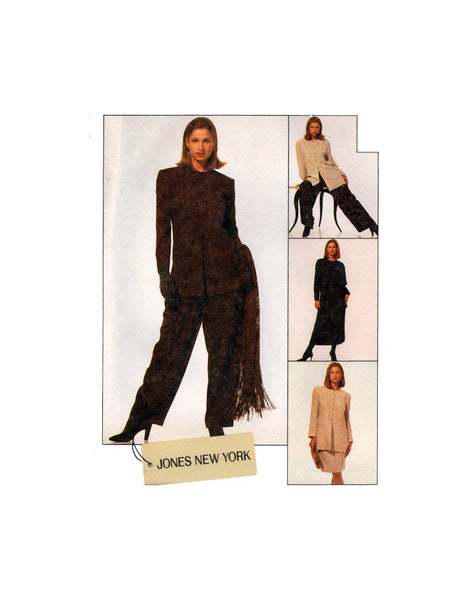 McCall's 7328 Jones New York Lined Jacket, Tunic, Pants and Skirt with Raised Waist, Uncut, Factory Folded, Sewing Pattern Size 8