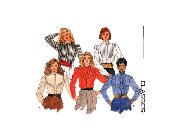 Butterick 4659 Loose Fitting, Long Sleeved Blouse with Collar and Applied Yoke Variations, Uncut, Factory Folded, Sewing Pattern Size 10