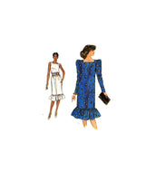 Vogue 8261 Loose Fitting, Straight Dress with Ruffled Hem with or without Sleeves, Uncut, Factory Folded, Sewing Pattern Size 6-10