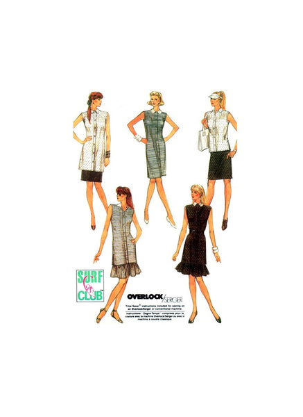 Simplicity 8551 Surf Club Design Dress, Tunic or Top and Straight or Flounced Skirt Uncut, Factory Folded, Sewing Pattern Size 14-16