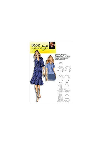 Butterick 5047 Jacket with Two Sleeve Lengths, Campshirt and Pinwheel Skirt, Uncut, Factory Folded Sewing Pattern Multi Size 3-16