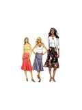 Vogue 8200 Flared Skirt with Attached Drape Variation at Waist, Uncut, Factory Folded Sewing Pattern Size 6-10