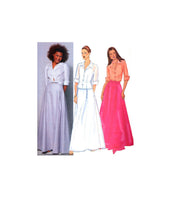 Butterick 6572 Semi Fitted Top with Cuffed Sleeves and Flared Floor Length Skirt, Uncut, Factory Folded, Sewing Pattern Size 12-16