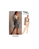 Vogue American Designer 2299 Tamotsu Below Hip Jacket and High Waist Tapered Pants or Straight Skirt Sewing Pattern Size 6-10