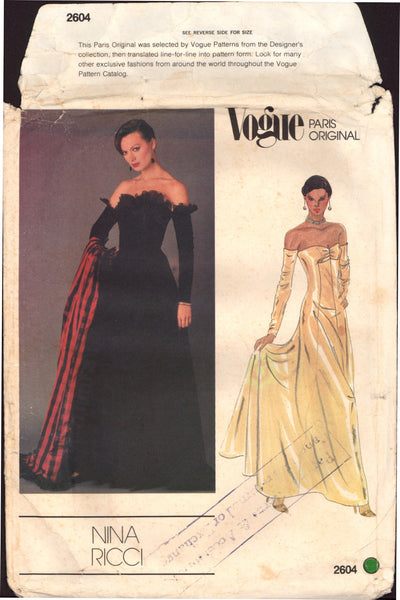 Vogue Paris Original 2604 Nina Ricci Strapless, Off-the-Shoulder, Fitt Patterns Central Vogue Paris Original 2604 Nina Ricci Strapless, Off-the-Shoulder, Fitt Patterns Central