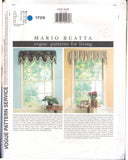 Vogue 1729 Mario Buatta Four Different Window Treatments plus Drapes, Uncut, Factory Folded Sewing Pattern One Size