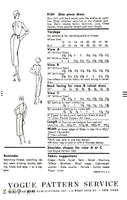 50s Dress with Slim Skirt, Shaped Neckline and Three Sleeve Lengths, Bust 36 Hip 38, Vogue 9104, Vintage Sewing Pattern Reproduction