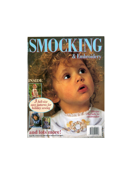 Australian Smocking and Embroidery Magazine, Summer 1994, Issue 27, Factory Folded Patterns, Instructions, Colour Photos, 64 pages