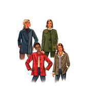 Butterick 4353 Loose Fitting Jacket with Patches, Appliques, Topstitch Trim or Unfinished Edges, U/C, F/F Sewing Pattern Multi Size 4-14