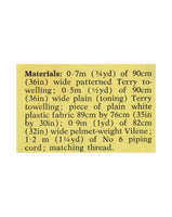 Vintage 70s Butterfly Beach Bag, Drafting & Sewing Instructions Instant Download PDF 1 page