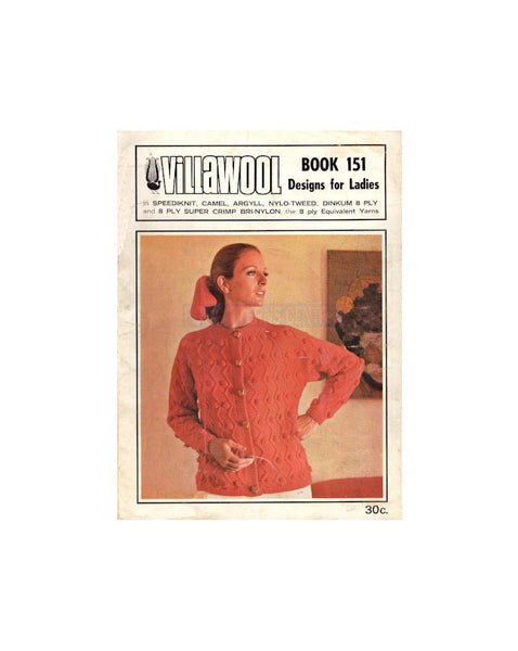 Villawool 151 - 60s Knitting Patterns for Women's Cardigans Instant Download PDF 16 pages