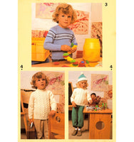 Patons 673 - Eight Knitting Patterns for Toddler's Cardigans, Jumpers and Dress Download PDF 20 pages