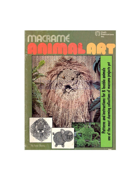 Macrame Animal Art - Vintage Macrame Animal Patterns Instant Download PDF 24 pages