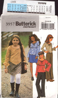 Butterick 3957 Girls' Top, Skirt and Pants, Uncut, Factory Folded, Sewing Pattern, Size 12-14-16
