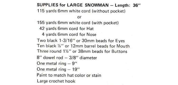 Vintage 70s Macrame Snowman Pattern Instant Download PDF 4+5 pages ...