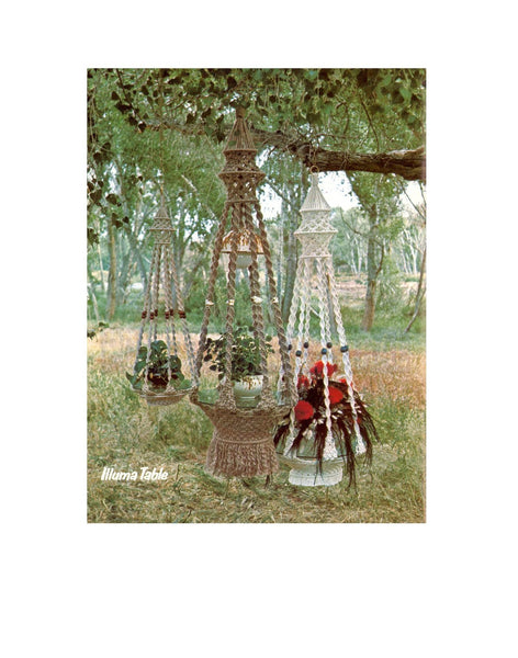 macrame plant hanger table Vintage 70s "Illuma Table" Macrame Hanger Pattern Instant Download PDF – Patterns Central