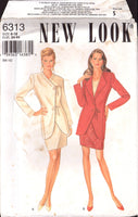 New Look 6313 Jacket with Tie Closure and Skirt, Uncut, Factory Folded, Sewing Pattern, Multi Size 8-18