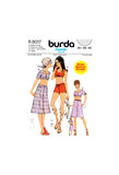 70s Sleeveless or Short Sleeve Crop Top, Drawstring Hotpants and Skirt, Sizes 36-38/40, Burda 68017, Sewing Pattern Reproduction German Only