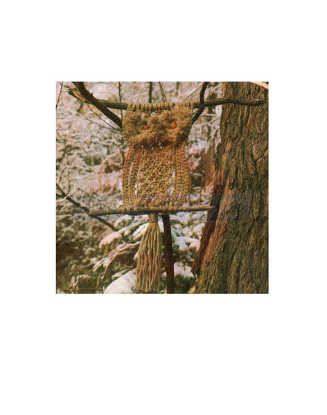 Vintage 70s Macrame "Alouette" Owl Pattern Instant Download PDF 2 + 5 pages