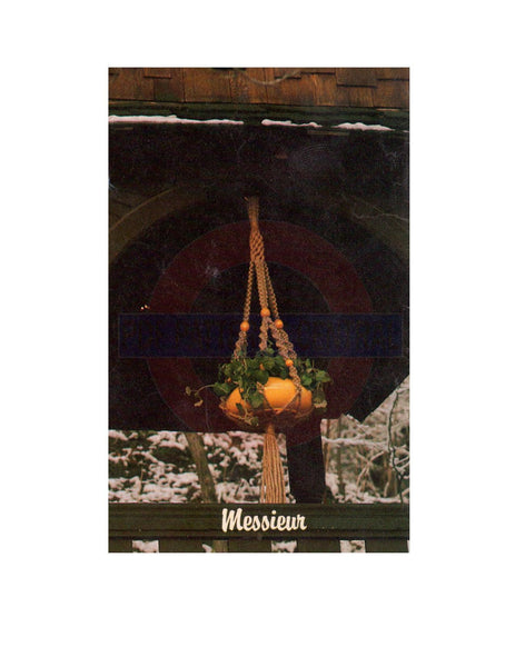 Vintage 70s Macrame "Messieur" Plant Hanger Pattern Instant Download PDF 2 + 5 pages