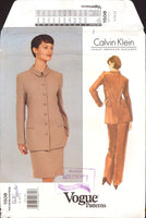 Vogue 1508 American Designer Calvin Klein Jacket, Skirt and Pants, Uncut, Factory Folded Sewing Pattern Size 8-12