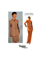 Vogue 1508 American Designer Calvin Klein Jacket, Skirt and Pants, Uncut, Factory Folded Sewing Pattern Size 8-12