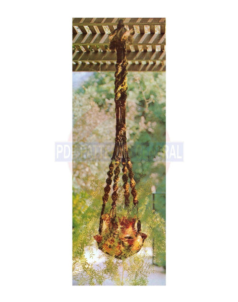Vintage 70s Macrame "Peru" Plant Hanger Pattern Instant Download PDF 2.5 pages plus a file with extra instructions