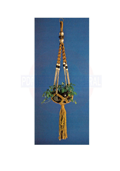 Vintage 70s "Sand Piper" Macrame Plant Hanger Pattern Instant Download PDF 2 + 3 pages plus file with general instructions