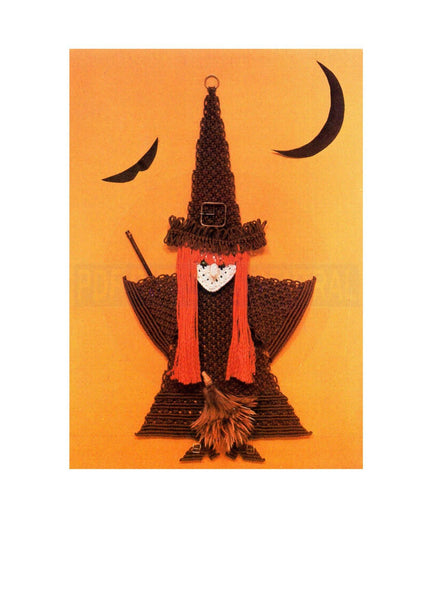 Vintage 70s Macrame "Witch of the Midwest" Pattern Instant Download PDF 3.5+5 pages