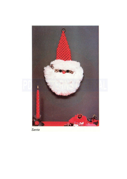 Vintage 70s Macrame Santa Pattern Instant Download PDF 5+5 pages