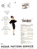 60s Slightly Fitted Dolman Sleeve Dress by Jacques Heim, Bust 32 Waist 25 Hip 34, Vogue Paris Original 1513 Sewing Pattern Reproduction