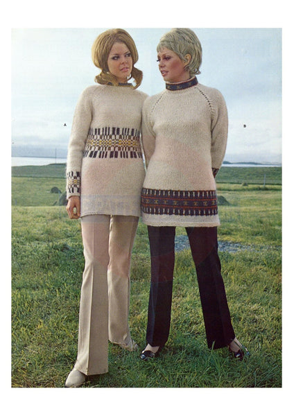 Vintage 1960s Patterns For Knitted Icelandic Sweater "Hornafjordur" Bust Size 32 - 42 Instant Download PDF 3 pages