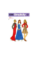 70s Boho Pinafore Dress in Two Lengths and Flared Dungarees, Bust 34 (87 cm), Simplicity 4396, Sewing Pattern Reproduction