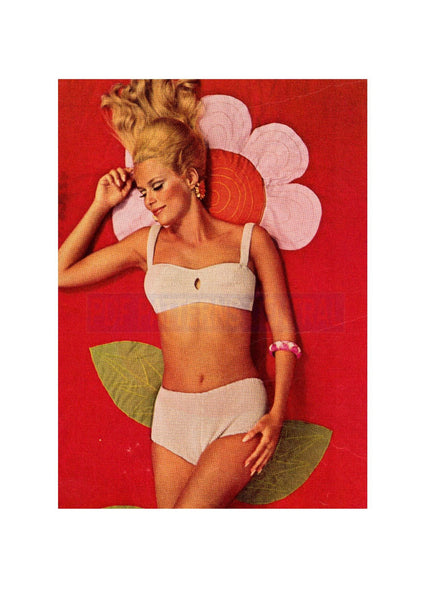 Vintage 1960s Crocheted Bikini Bust Size 31"-34" Instant Download PDF 5 pages