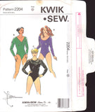 Kwik Sew 2204 Women's Long Sleeve Bodysuits with Neckline Variations, Uncut, Factory Folded Sewing Pattern Multi Size XS-L (31.5-41.5)