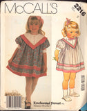 McCall's 2216 Enchanted Forest Toddlers' and Child's Dress, Uncut, Factory Folded Sewing Pattern Size 3 child