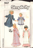 Simplicity 7457 Child's Dress and Pinafore in Two Lengths, Uncut, Factory Folded Sewing Pattern Size 6