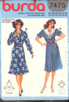 Burda 7475 Dress with Sleeve and Neckline Style Variations, Uncut, Factory Folded Sewing Pattern Multi Plus Size 10-20