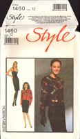 Style 1460 Fitted, Sweetheart Neckline Evening Dress and Sequin Edged Jacket, Uncut, F/Folded Sewing Pattern Size 12