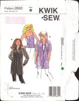 Kwik Sew 2660 Princess Seam Camisole and Tunic with Long or Short Sleeves, Uncut, Factory Folded Sewing Pattern Multi Size XS-XL