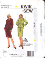 Kwik Sew 2832 Skirt and Jacket with Hood or Collar, Uncut, Factory Folded Sewing Pattern Multi Size XS-XL (31.5-45)