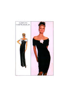 Simplicity 8351 Cathy Hardwick Lined, Shaped, Off the Shoulder Evening Dress in Two Lengths, Uncut, Factory Folded Sewing Pattern Size 10