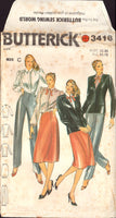 Butterick 3418 Sewing Pattern Jacket Blouse Skirt size 10-12-14 Uncut Factory Folded