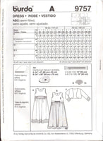 Burda 9757 Sewing Pattern Skirt Sizes 2-8 Uncut Factory Folded
