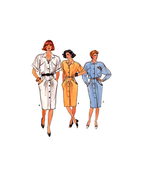 Vogue 9494  Loose Fitting, Straight Dress with Long or Short Sleeves, Uncut, Factory Folded Sewing Pattern Size 12