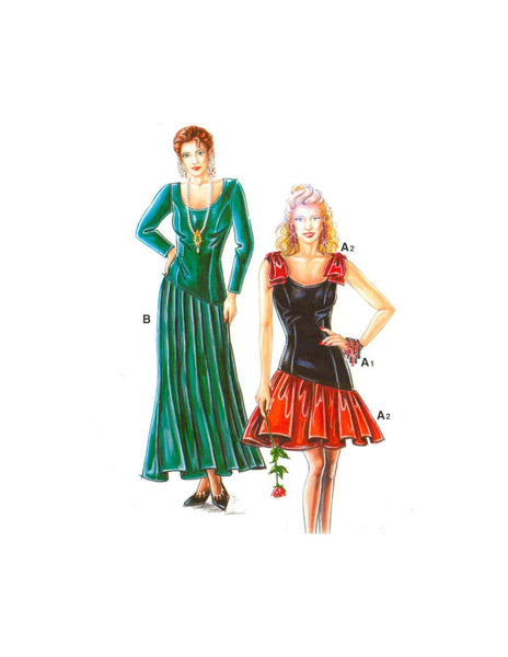 Neue Mode 21936 Evening or Party Dresses in Two Styles, Uncut, Factory Folded Sewing Pattern Multi Size 8-18