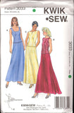 Kwik Sew 3033 Evening Flared Slightly Fishtailed Skirt an Sleeveless Top, Uncut, Factory Folded Sewing Pattern Multi Size XS-XL