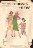 Kwik Sew 1014 Dress in Two Styles or Top, Uncut, Factory Folded Sewing Pattern Multi Size 6-12