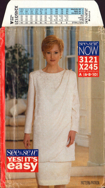 Butterick 3121 Sewing Pattern Top and Skirt Size 6-8-10 Uncut Factory Folded